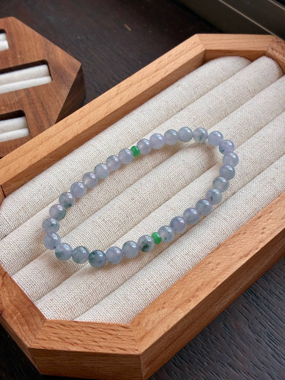 6.0mm Icy Waxy Monet Jadeite Bracelet