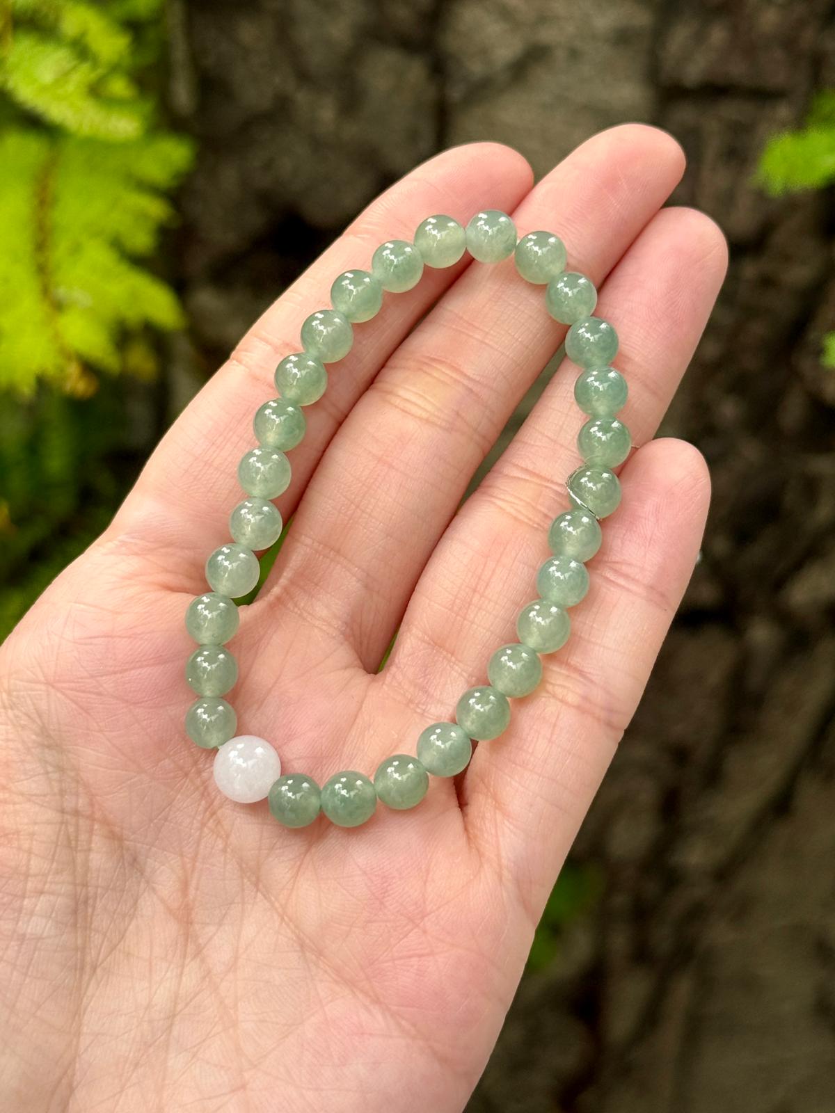6.2mm Icy Jadeite Bracelet in Lake Green