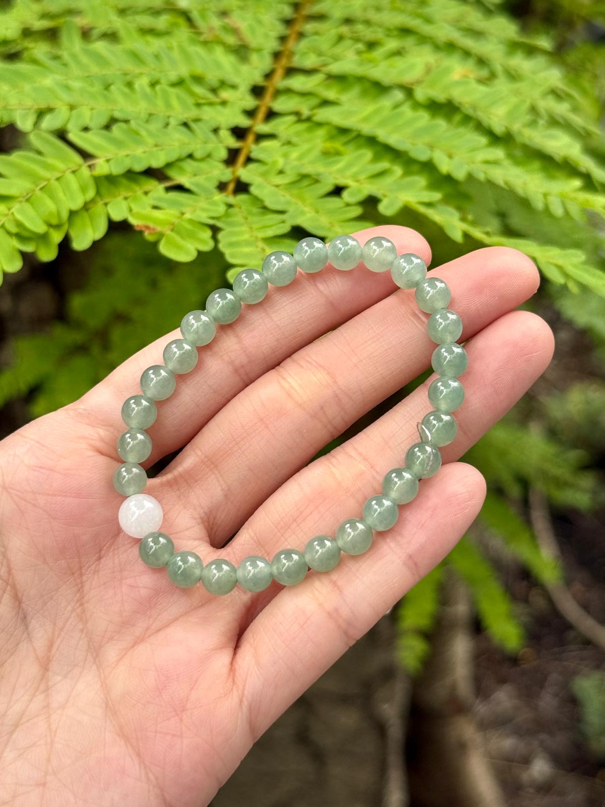 6.2mm Icy Jadeite Bracelet in Lake Green
