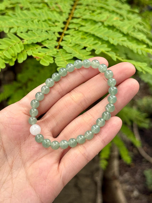 6.2mm Icy Jadeite Bracelet in Lake Green
