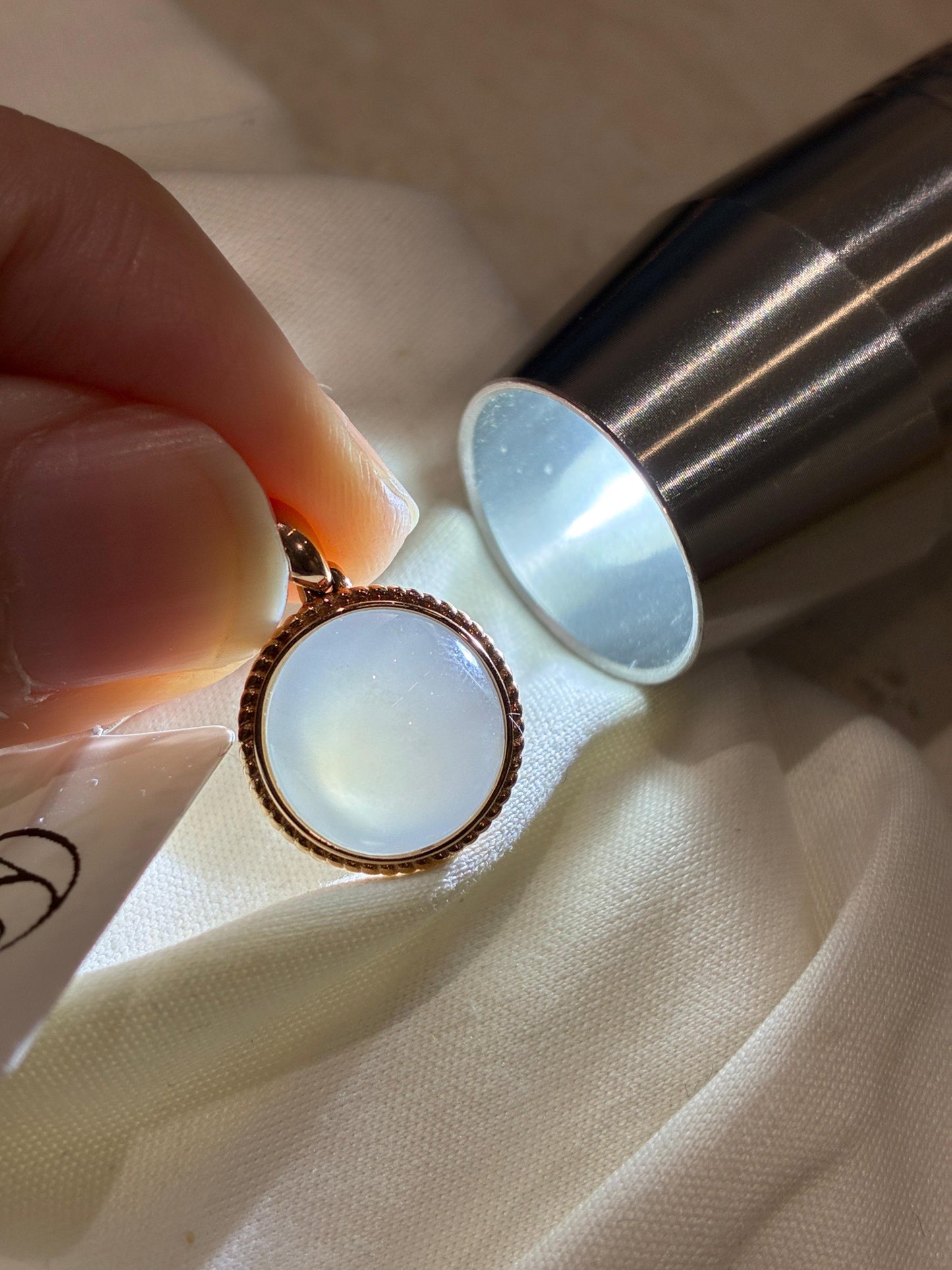 18K Lunar Glow Pendant in Rose Gold