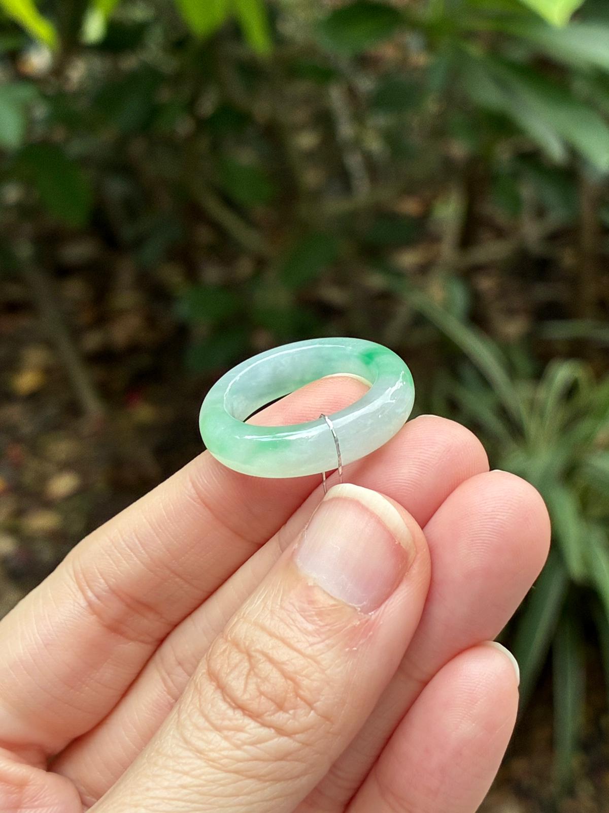 17.8mm Icy Moss on Snow Abacus Ring (Rare!)