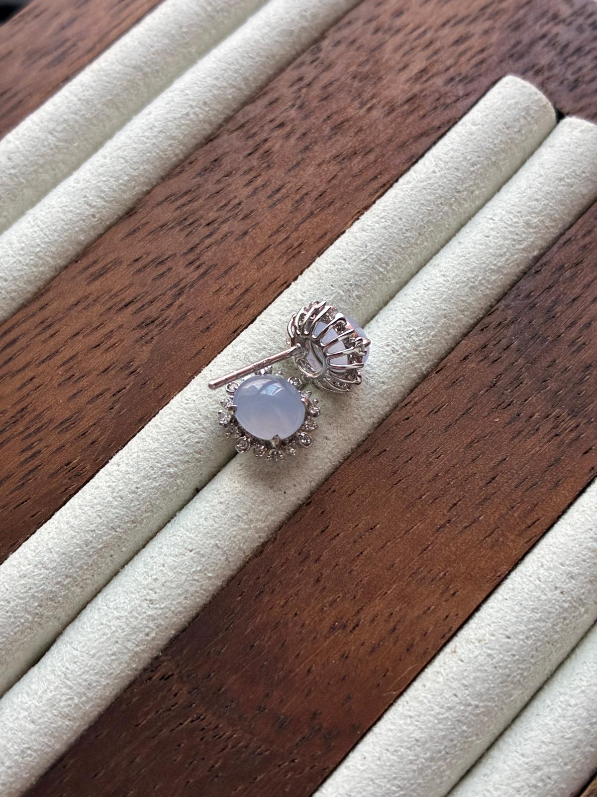 18K Glowy Lilac Earrings (Highly Translucent!)