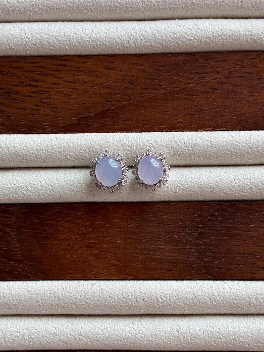 18K Glowy Lilac Earrings (Highly Translucent!)