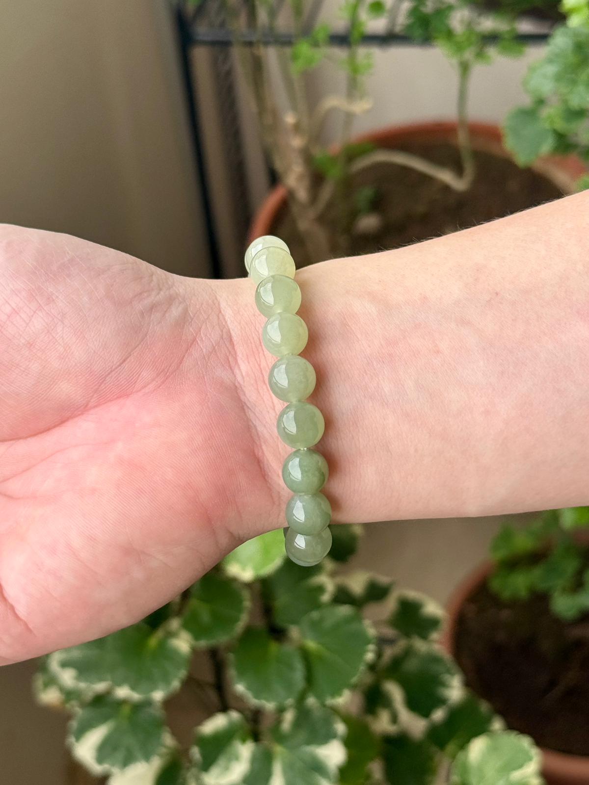 10mm Nephrite Jade Gradient Round Bracelet