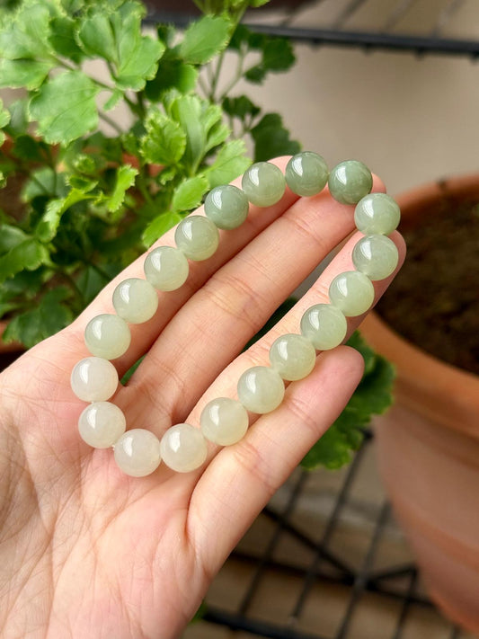 10mm Nephrite Jade Gradient Round Bracelet