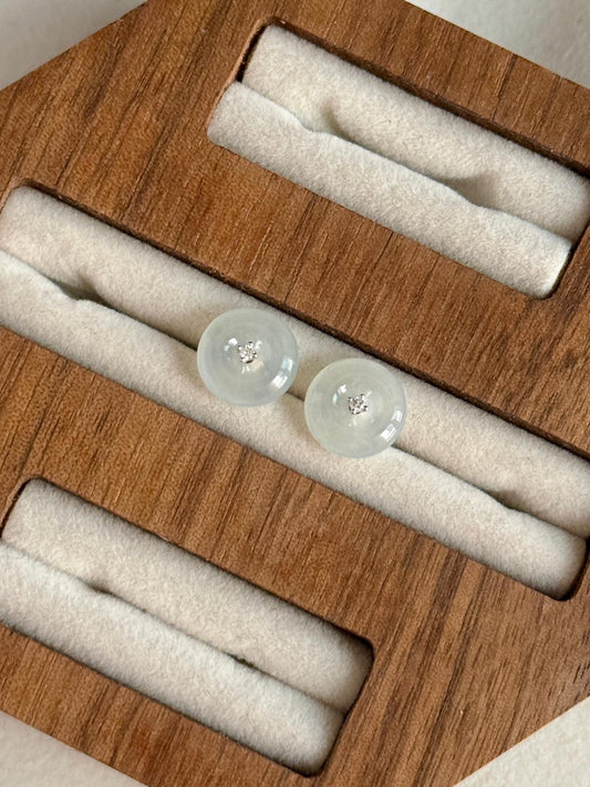18K Icy Snow White Donut Stud Earrings (Icy Variety!)