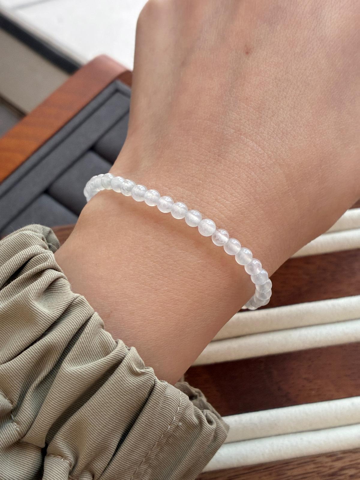 4.0mm Icy Snow White Bracelet