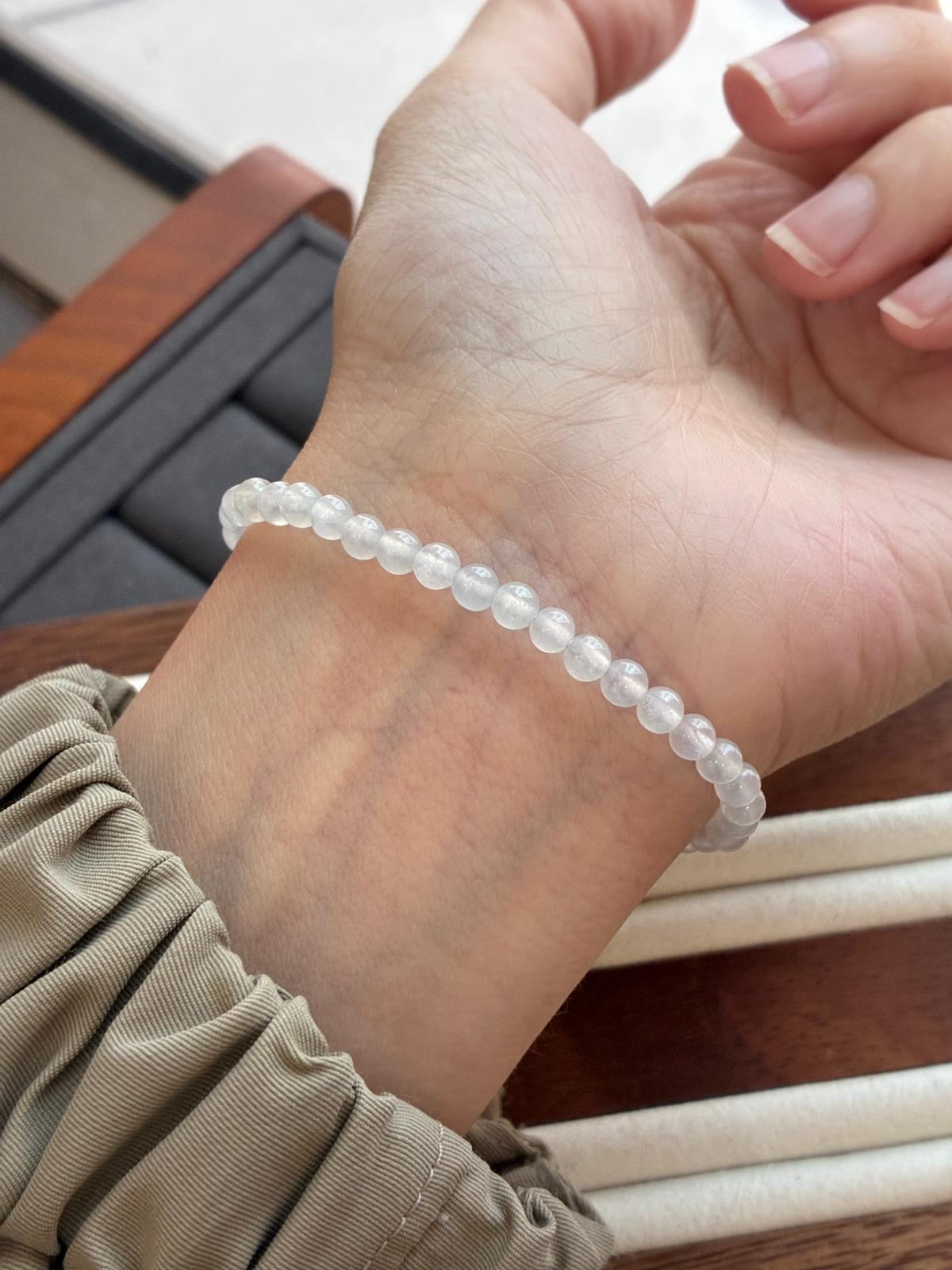 4.0mm Icy Snow White Bracelet