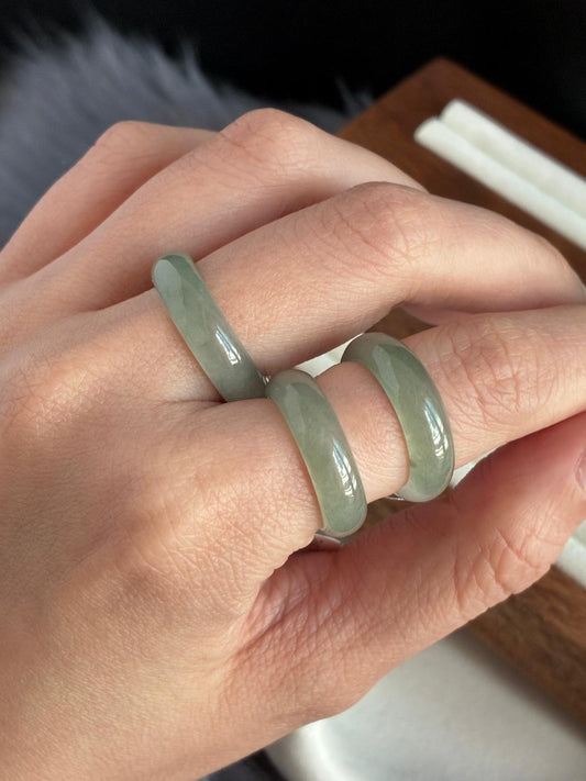 Icy Lake Green Abacus Rings