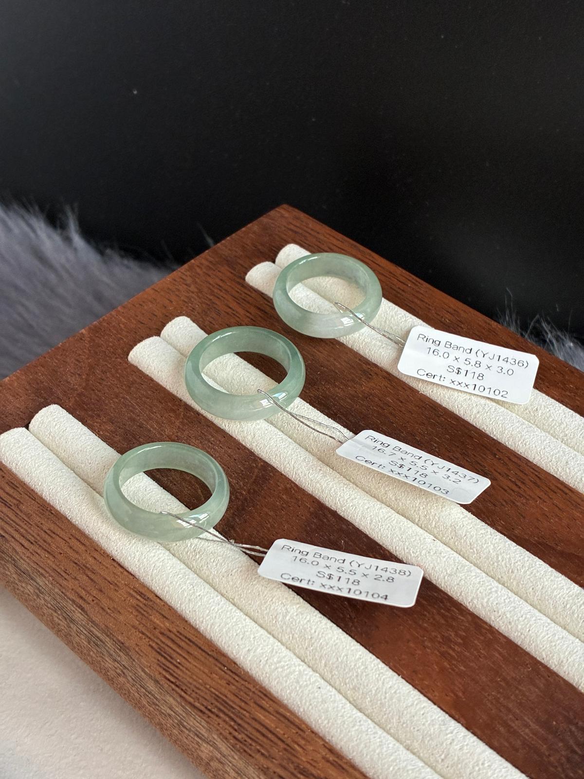 Icy Lake Green Abacus Rings