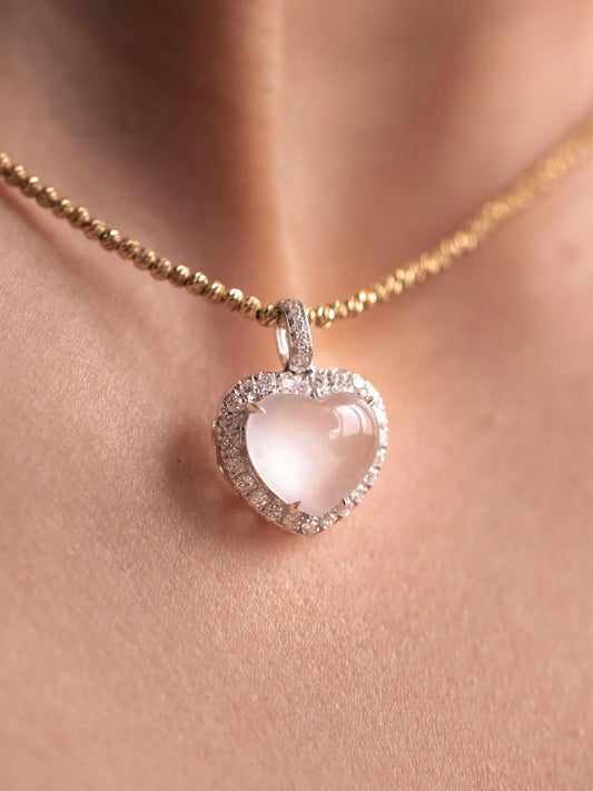 18K Icy Coloress Heart Pendant