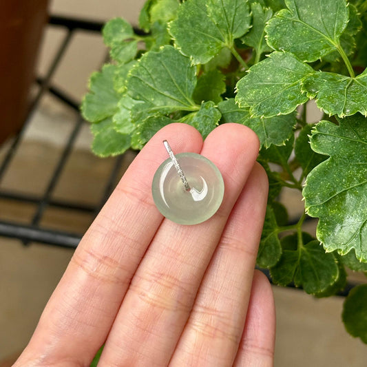 Icy Bluish Green Donut Pendant
