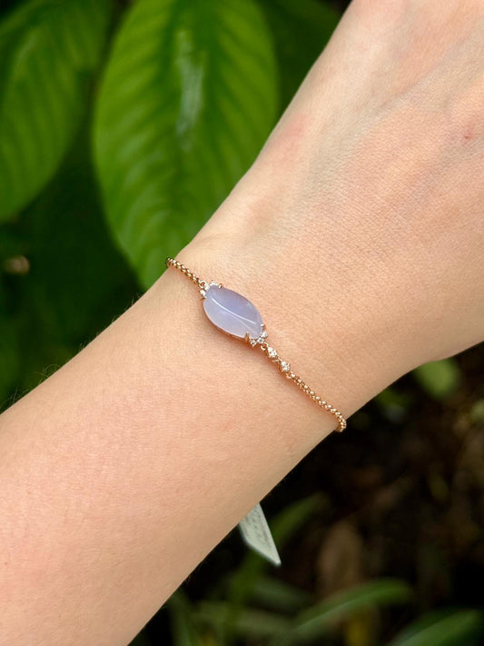 18K Rose Gold Icy Light Lavender Bracelet