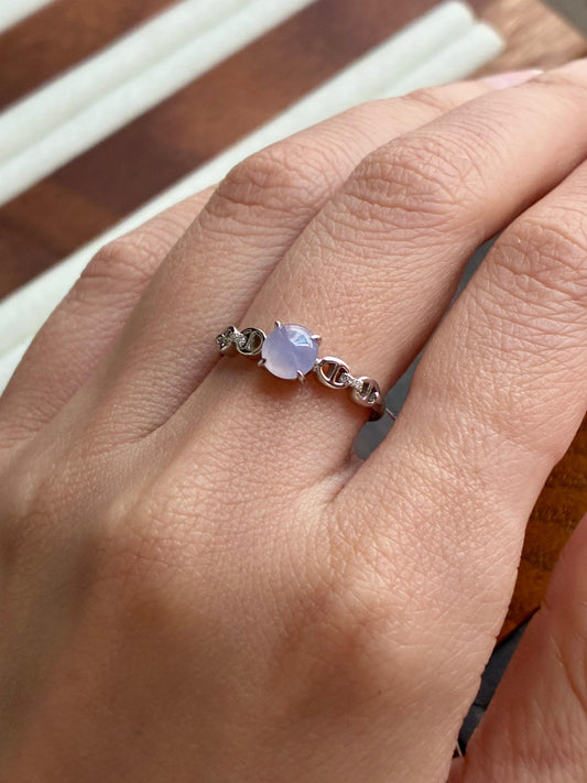 18K Glowy Lilac Chain Ring