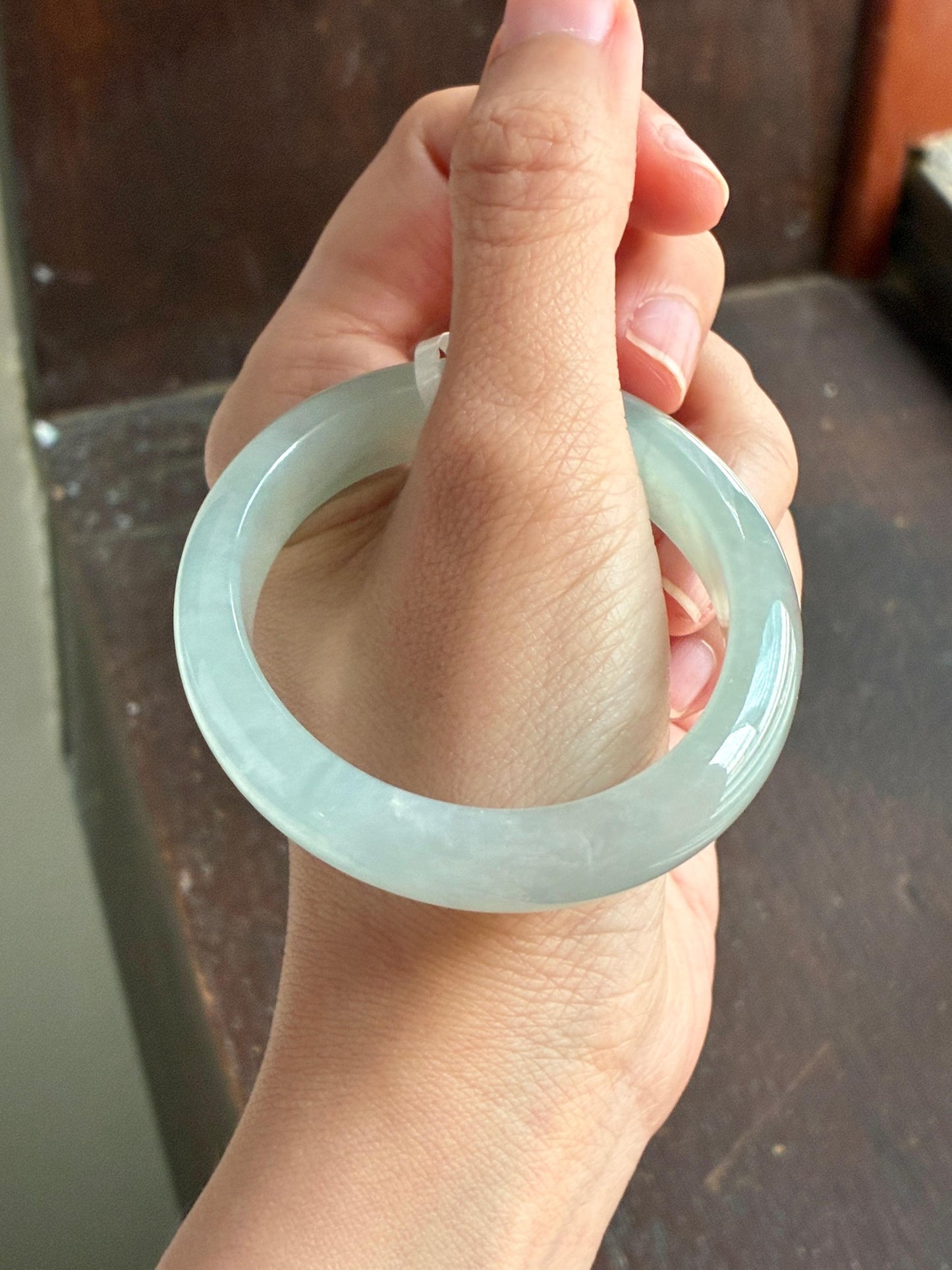 53.0mm Icy Bluish Green Oval (Good Translucency)