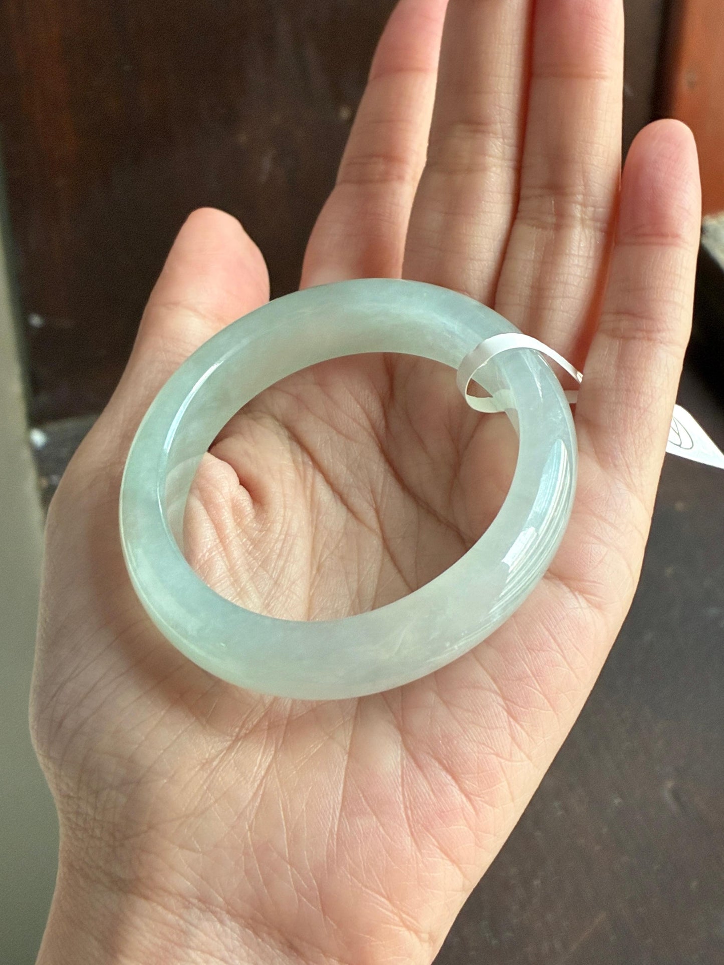 53.0mm Icy Bluish Green Oval (Good Translucency)