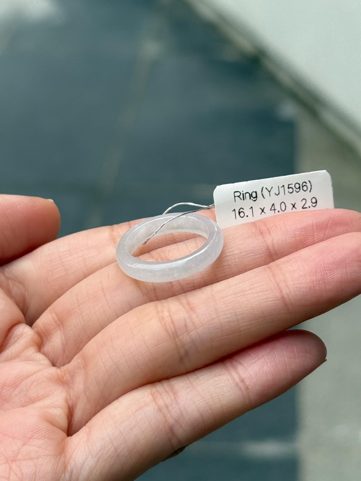Icy Glowy White Jadeite Abacus Rings (Slim)
