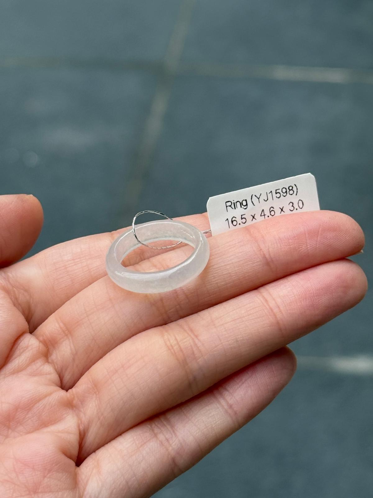 Icy Glowy White Jadeite Abacus Rings (Slim)