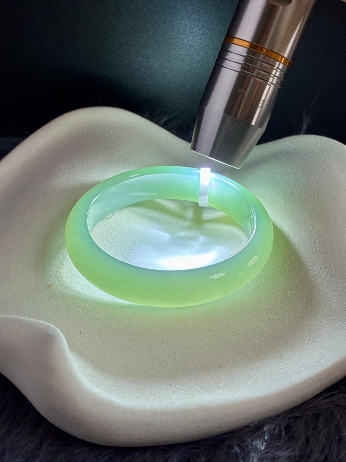 53.3mm Poreless Deep Celadon Oval (Collector's Grade)