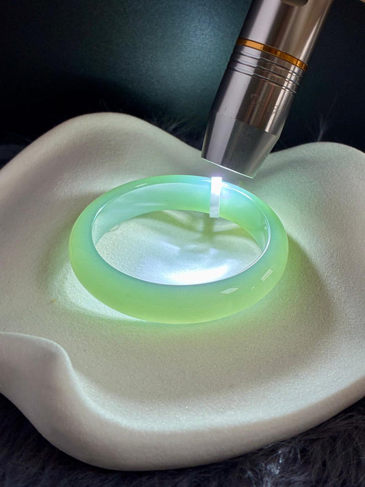 53.3mm Poreless Deep Celadon Oval (Collector's Grade)