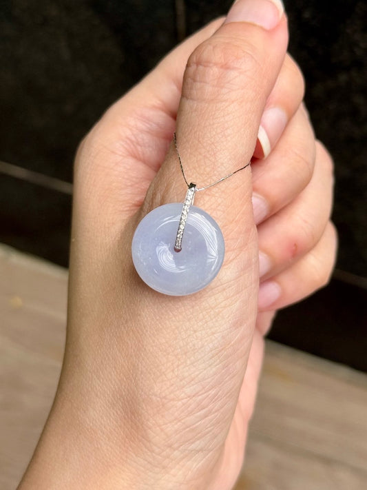 18K Jelly Lilac Lavender Donut Pendant (Thick Cut!)