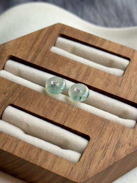 18K Piaohua Donut Earrings (Icy Variety)