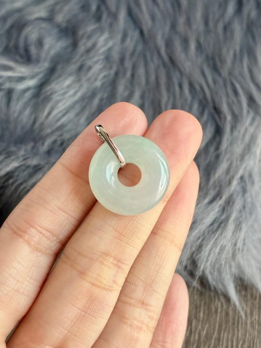 18K Icy Bluish Green Bagel Pendant (19.4mm)