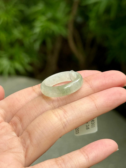 Icy Furong Floral Jadeite Abacus Ring (US8)