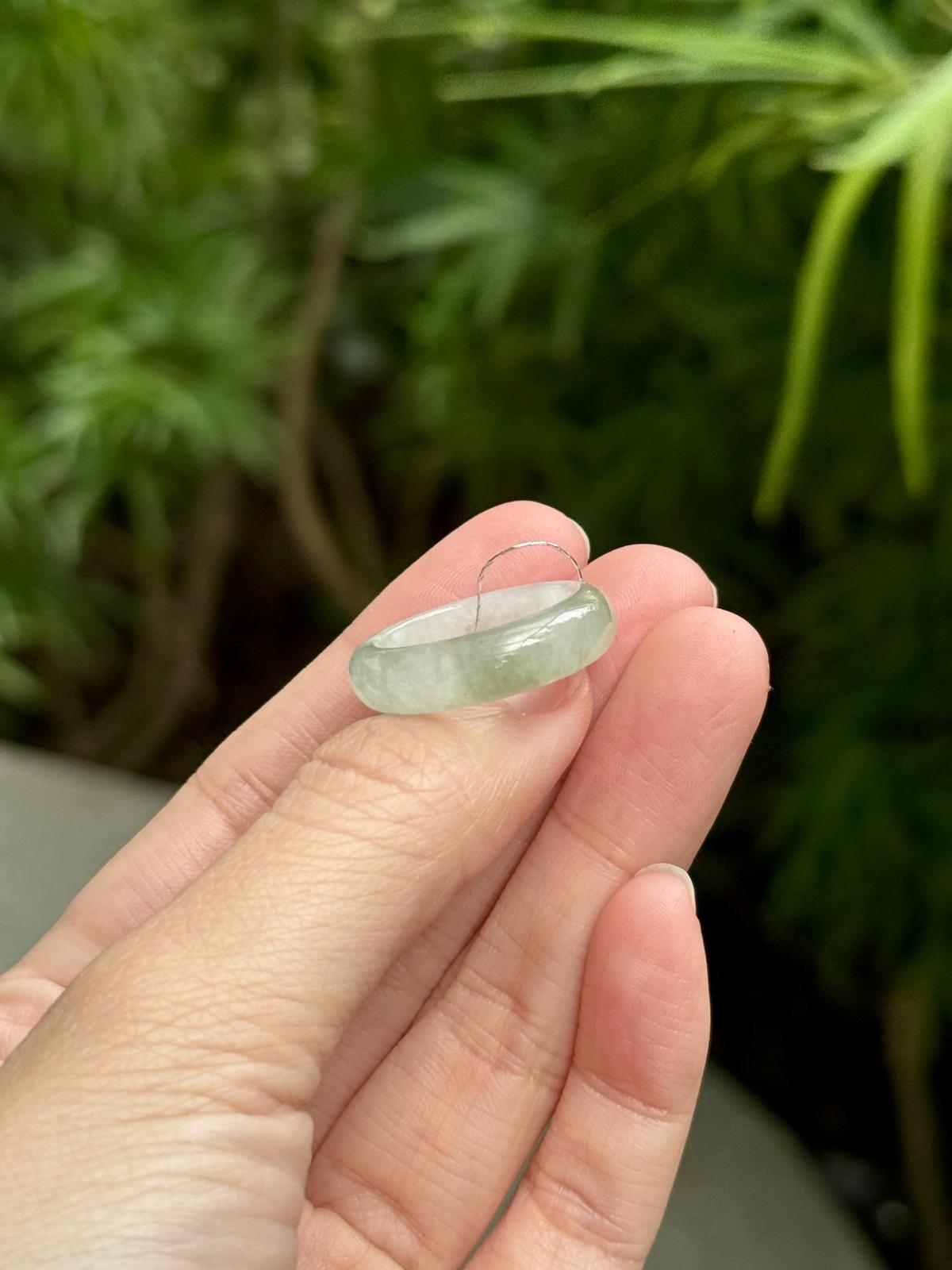 Icy Furong Floral Jadeite Abacus Ring (US8)