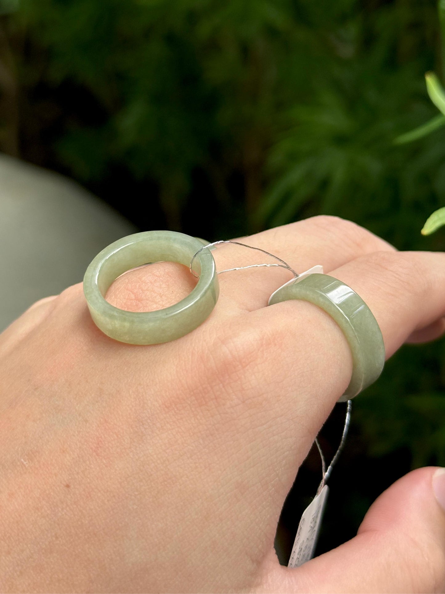 Icy Warm Muted Green Abacus Rings (US8.5)