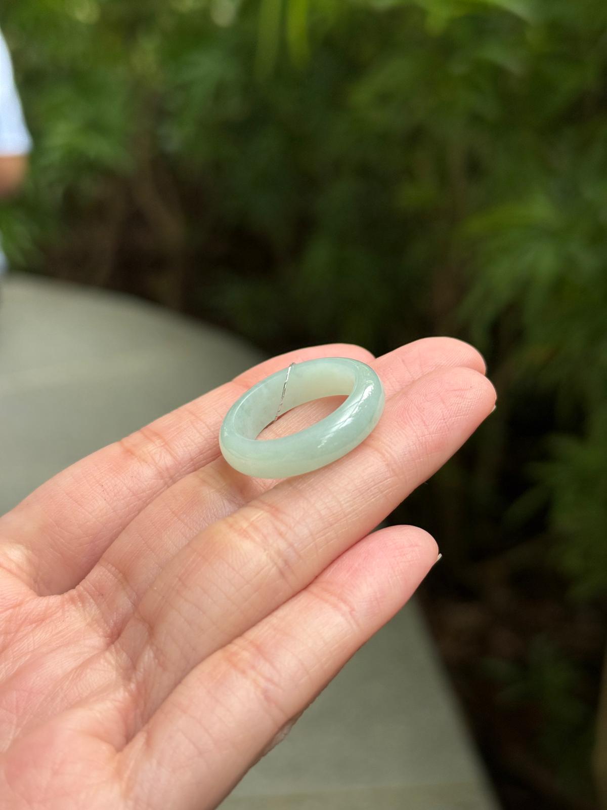 Jelly Seafoam Jadeite Abacus Ring (US9)