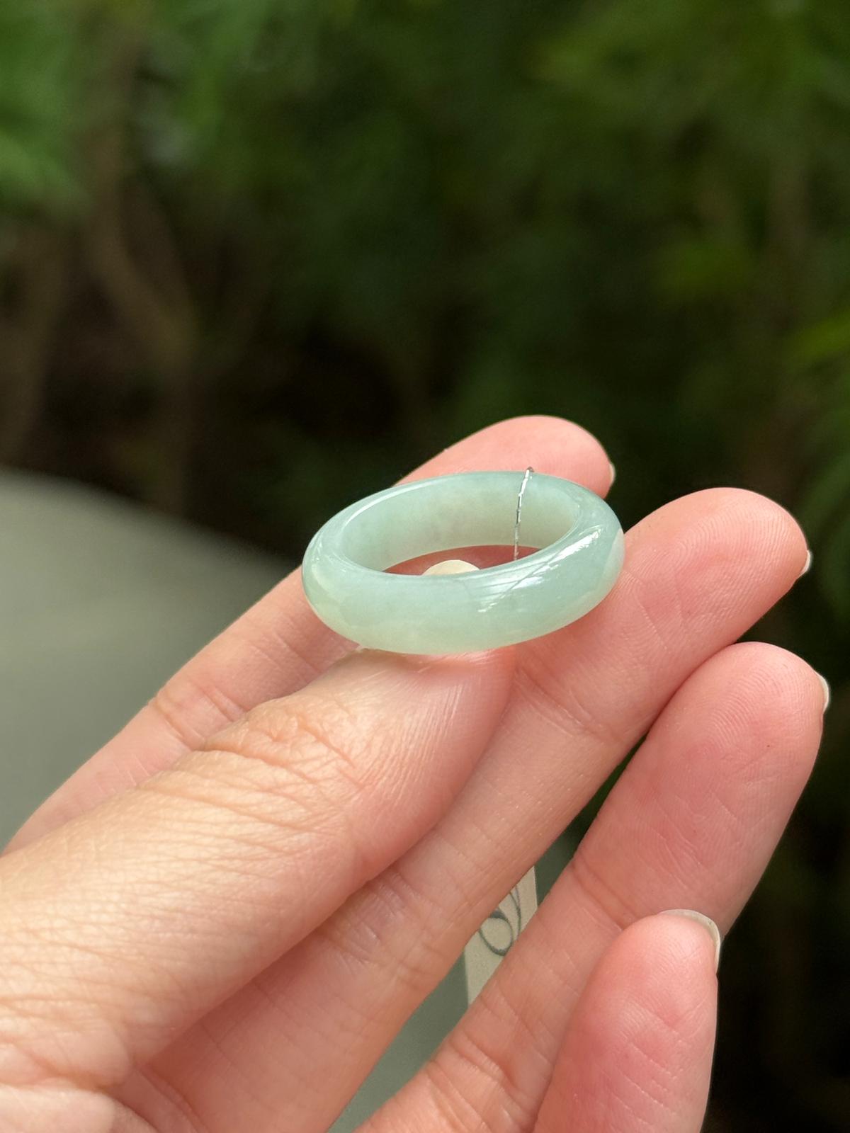 Jelly Seafoam Jadeite Abacus Ring (US9)