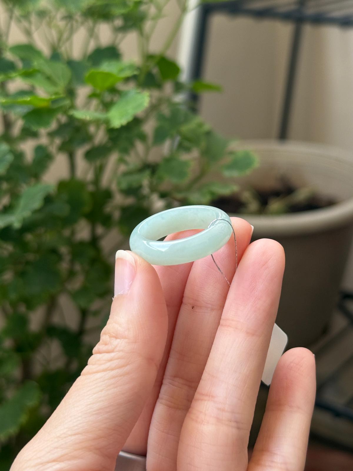 Jelly Seafoam Jadeite Abacus Ring (US9)