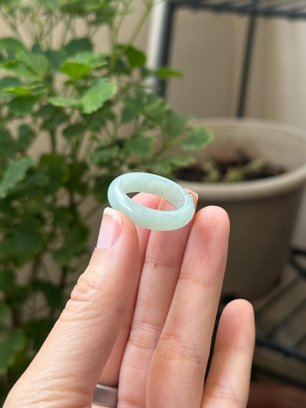 Jelly Seafoam Jadeite Abacus Ring (US9)