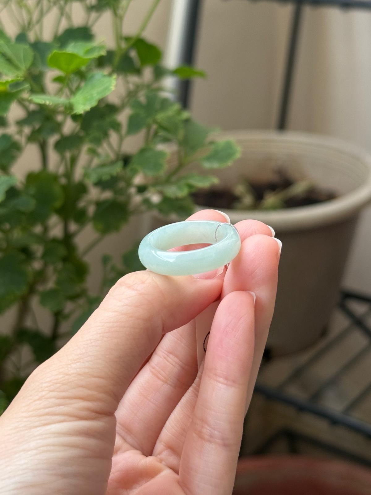 Jelly Seafoam Jadeite Abacus Ring (US9)