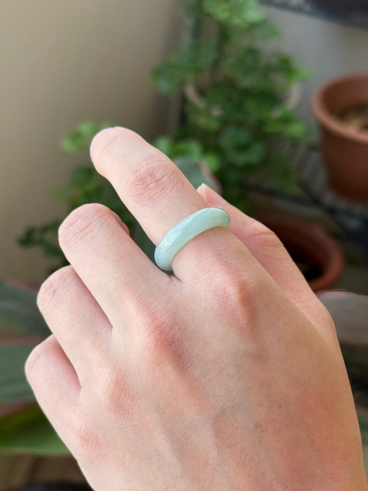 Jelly Seafoam Jadeite Abacus Ring (US9)