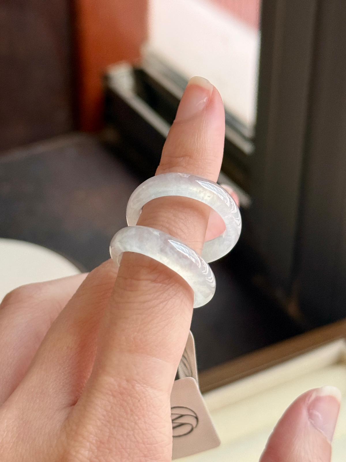 Icy Glowy White Abacus Rings (Classic)
