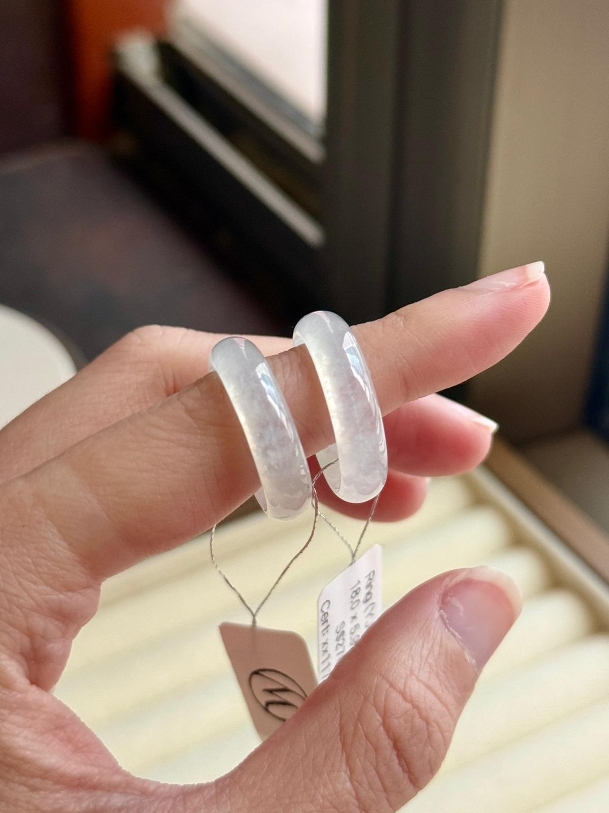 Icy Glowy White Abacus Rings (Classic)