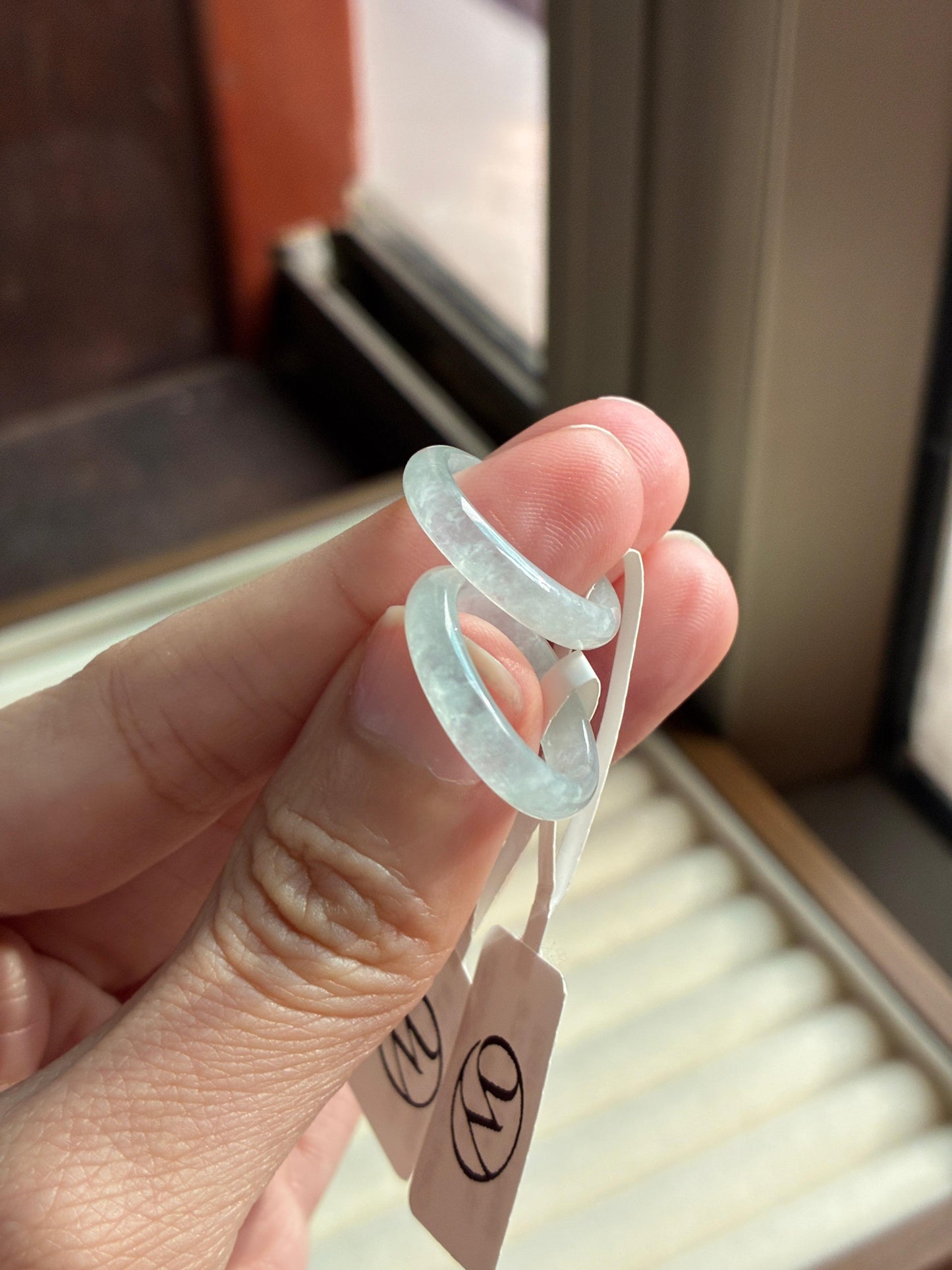 Icy Light Mint Abacus Rings (Slim)