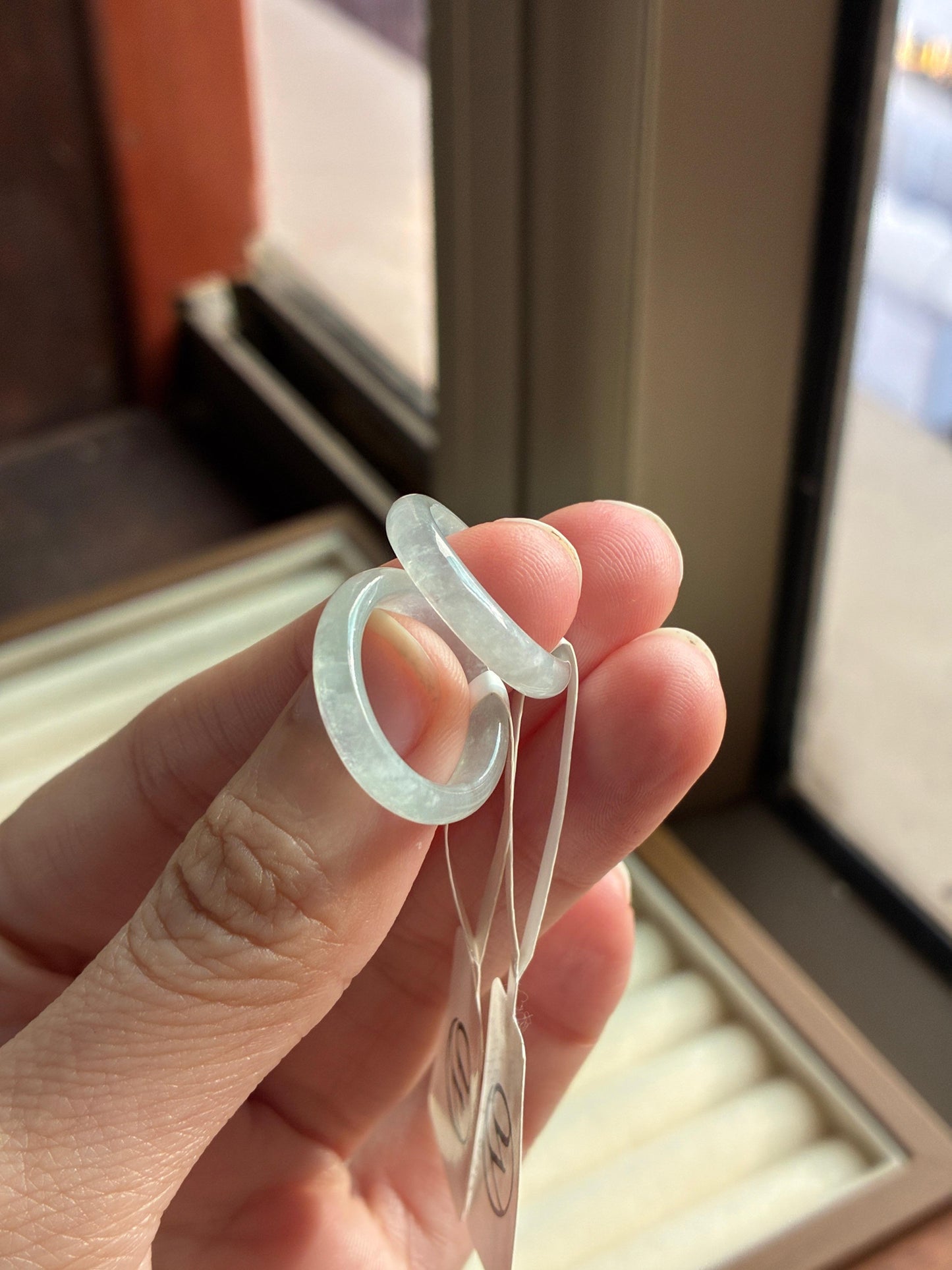 Icy Light Mint Abacus Rings (Slim)