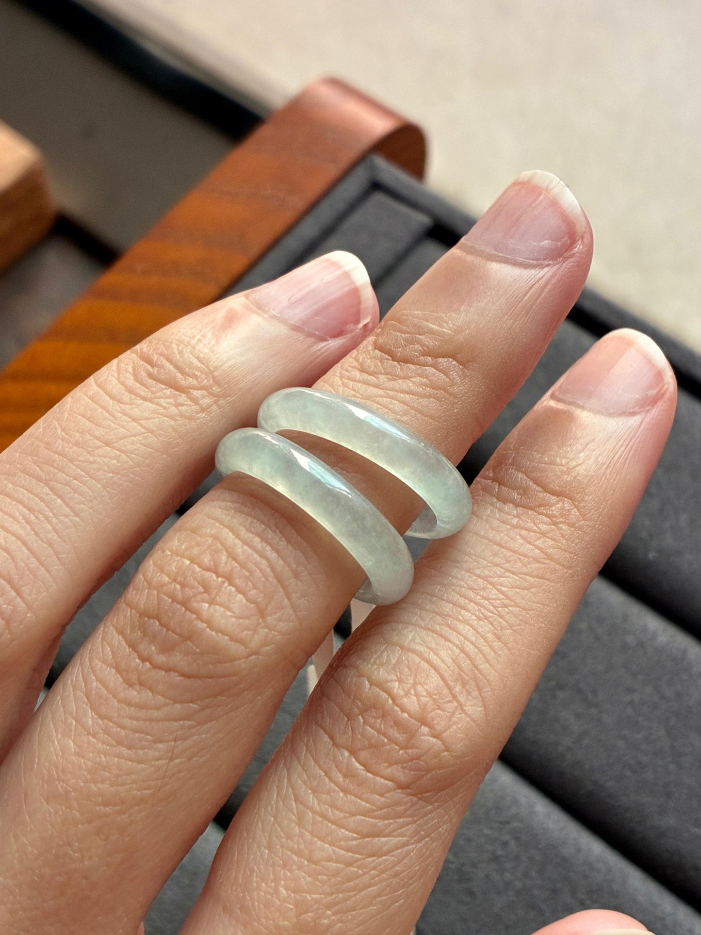 Icy Light Mint Abacus Rings (Slim)