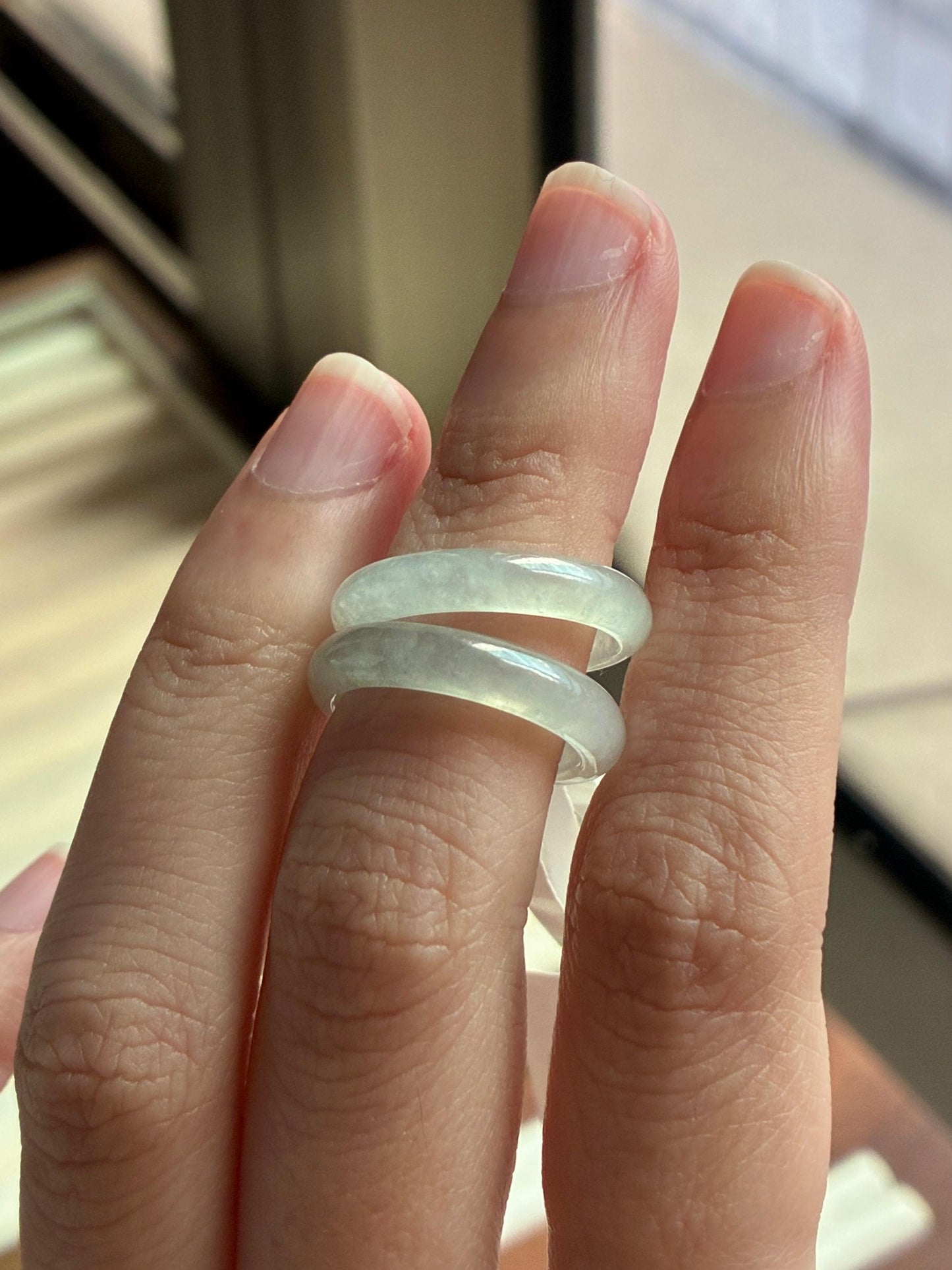 Icy Light Mint Abacus Rings (Slim)