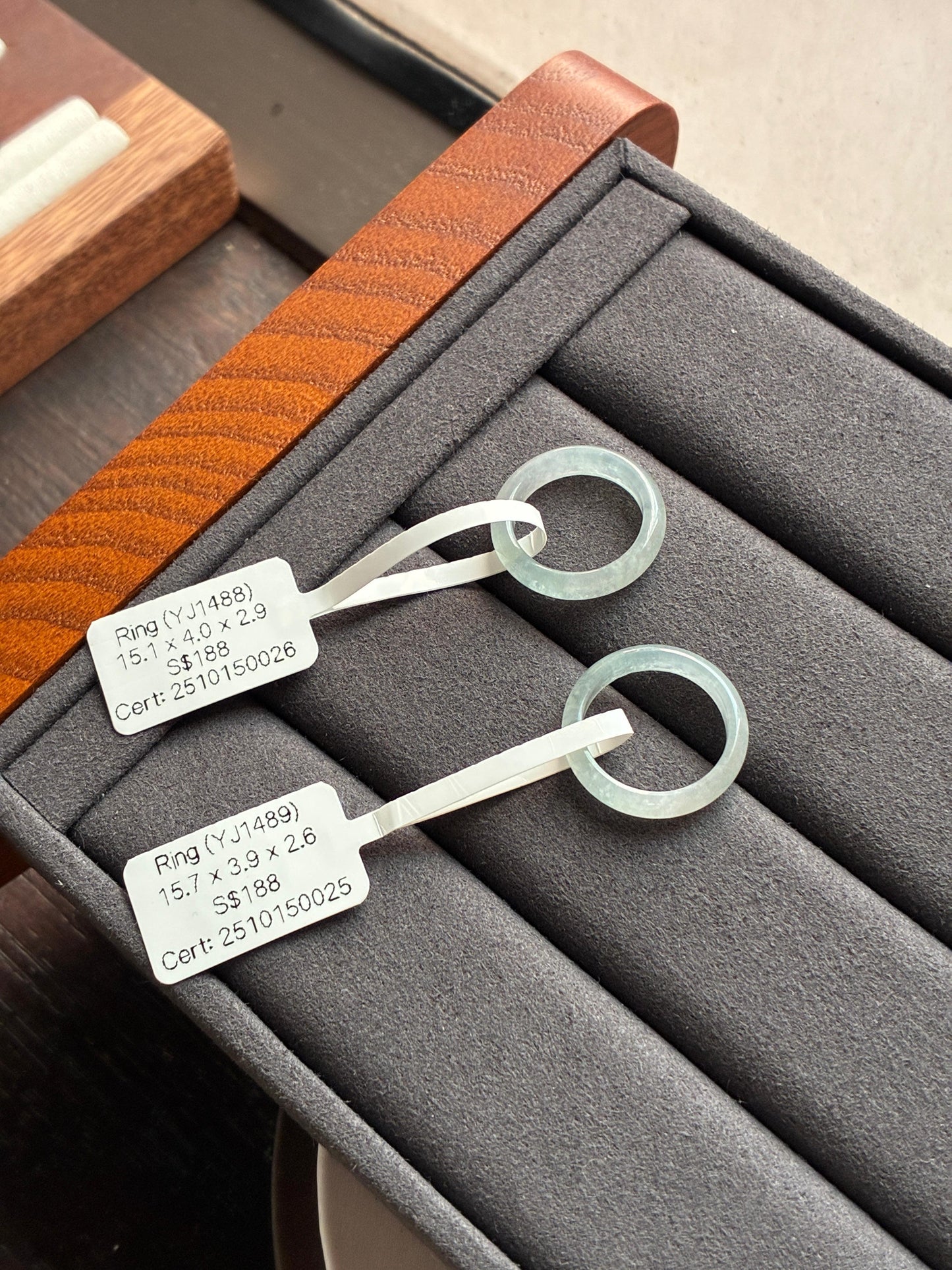Icy Light Mint Abacus Rings (Slim)