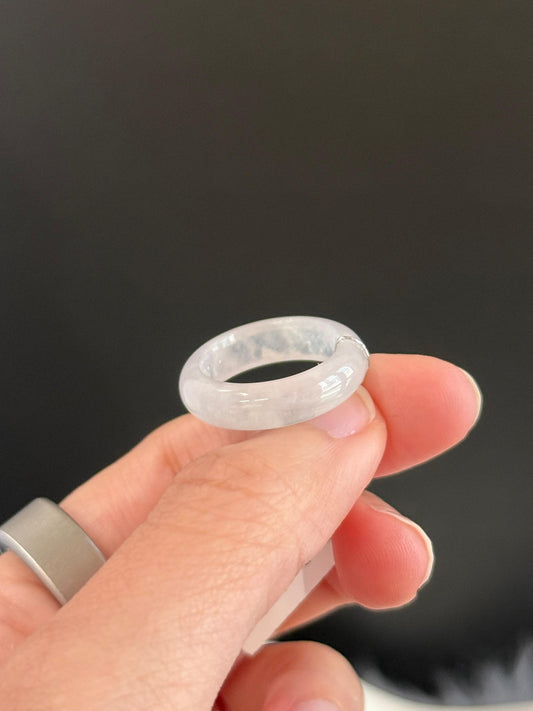 Icy White Jadeite Ring Band (US5)
