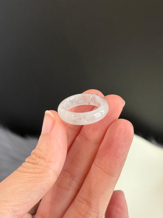 Icy White Jadeite Ring Band (US5)