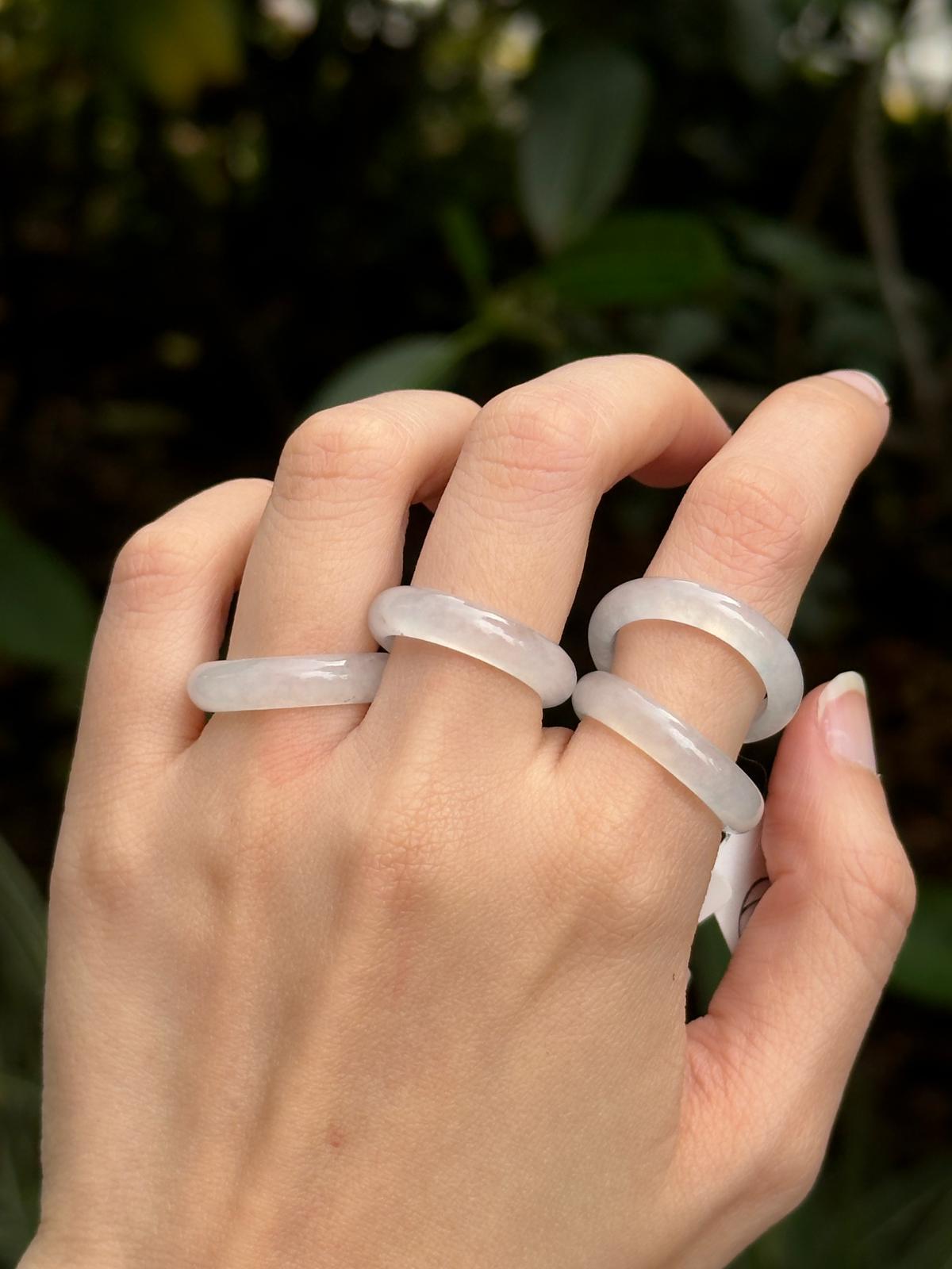 (Restocked!) Icy White Jadeite Abacus Rings