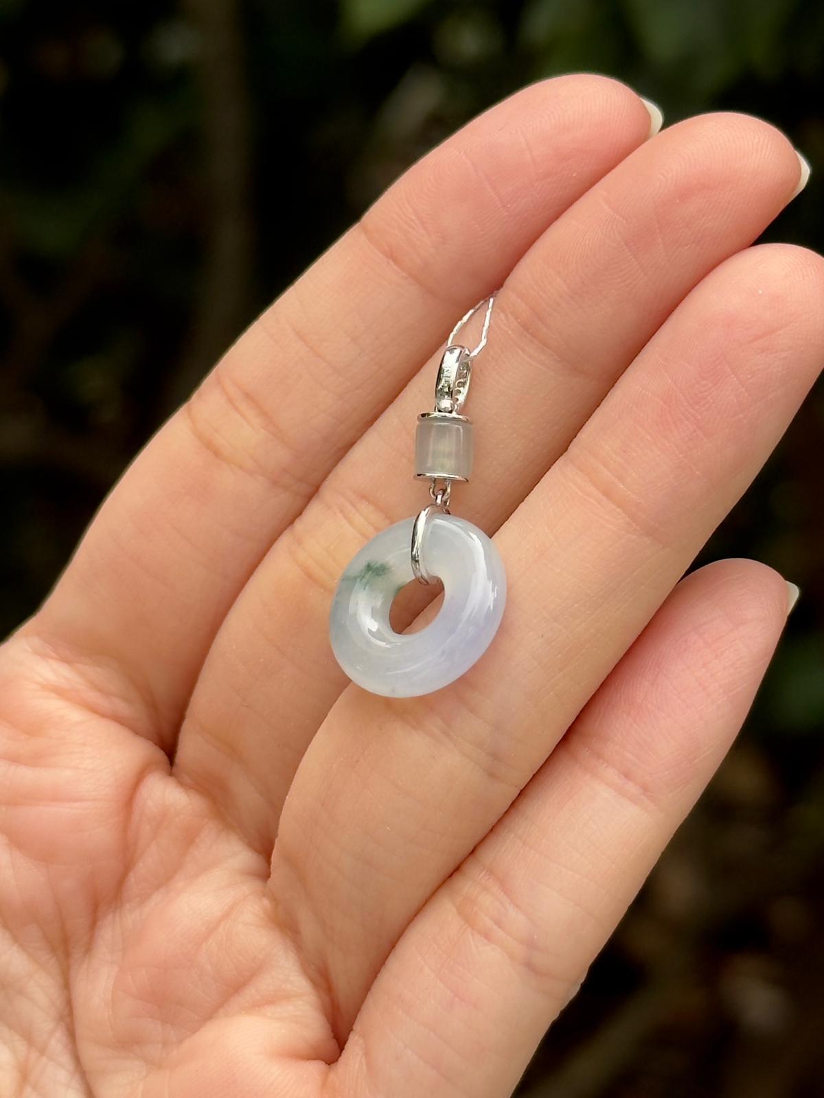 18K Icy Jelly Monet Donut Pendant