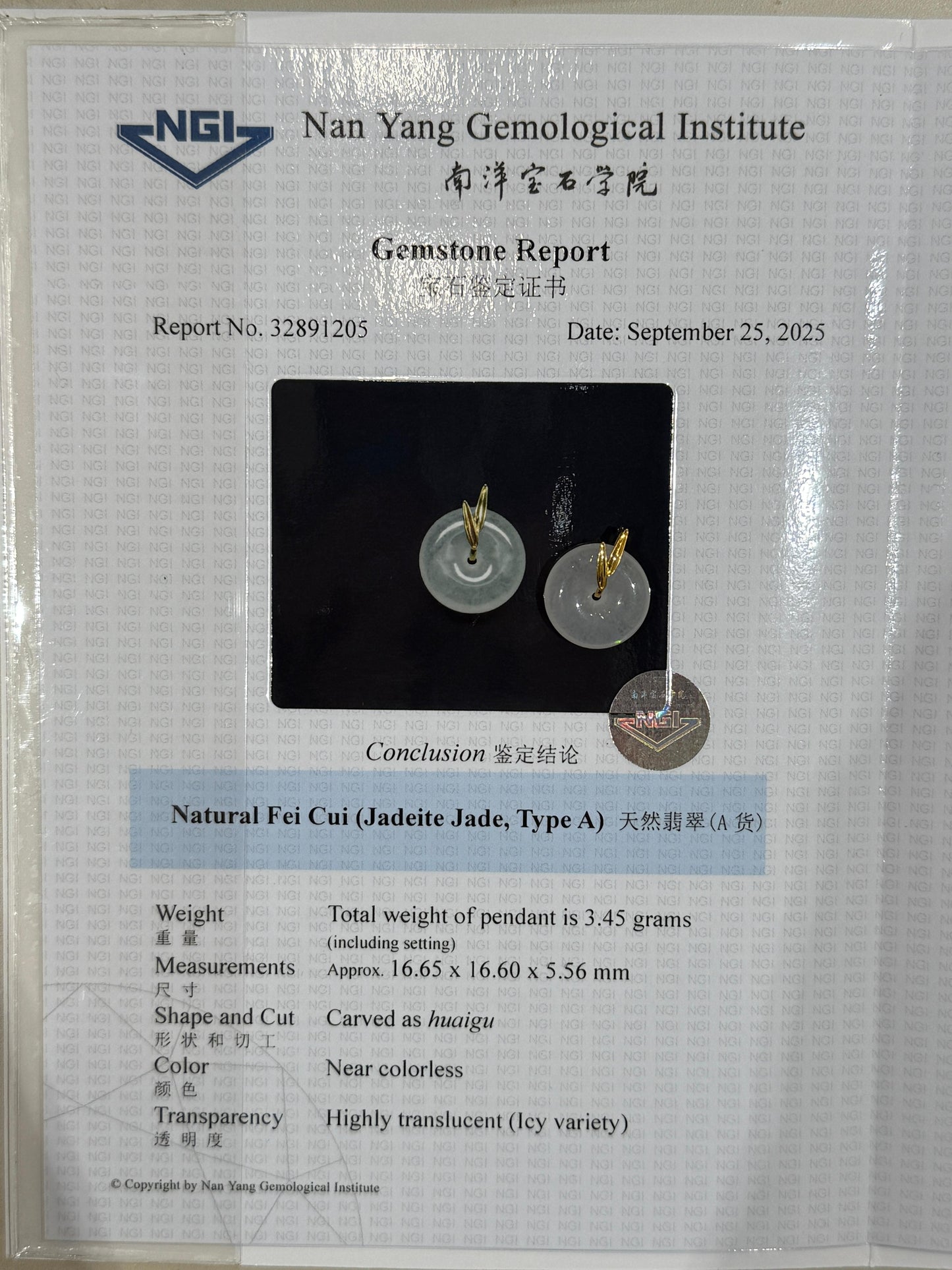 (Preorder) 18K Icy Coloress Donut Pendant (Icy Variety!)