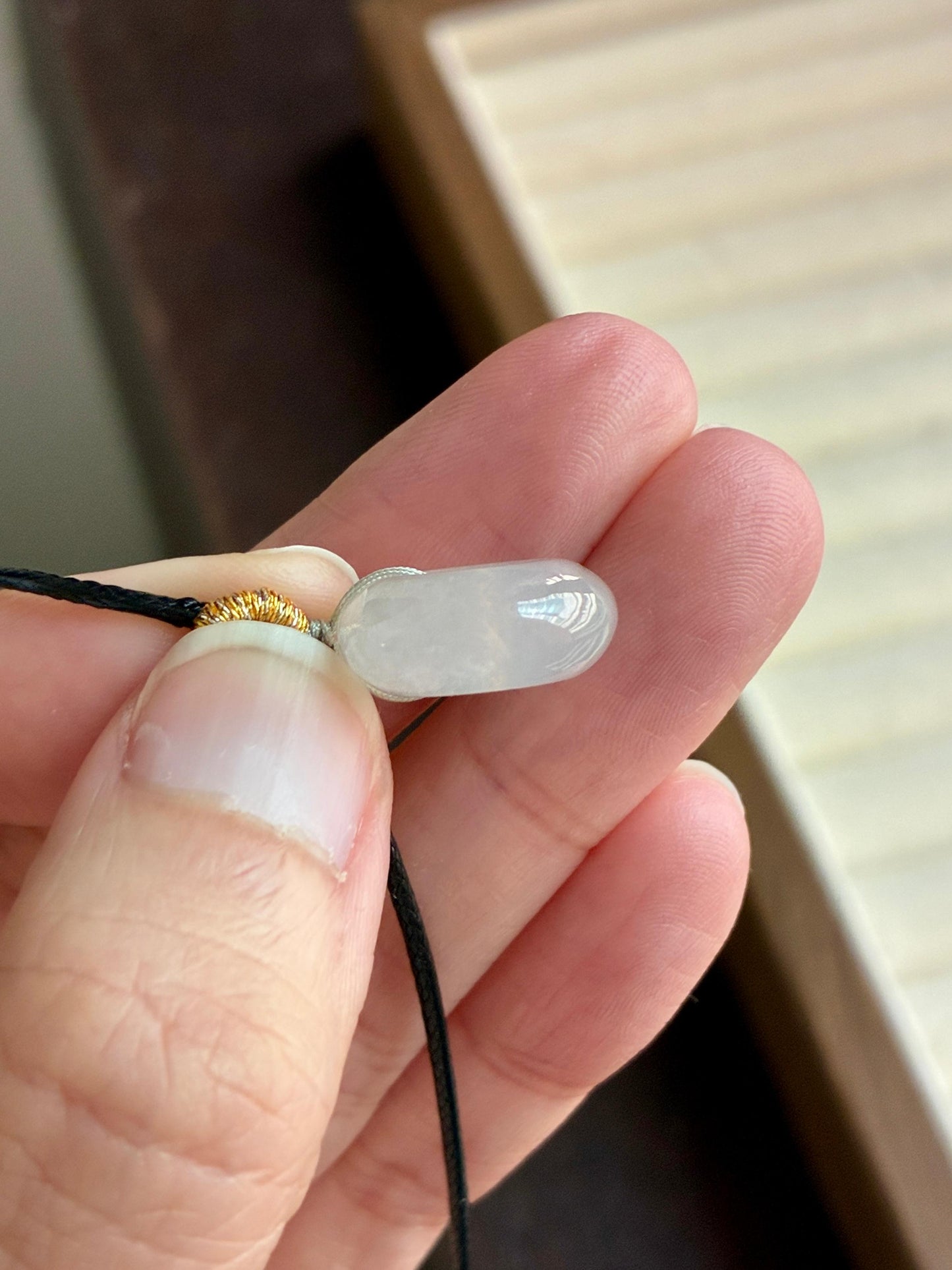 (Weekly Find!) Icy Snow White Donut Jadeite Pendant